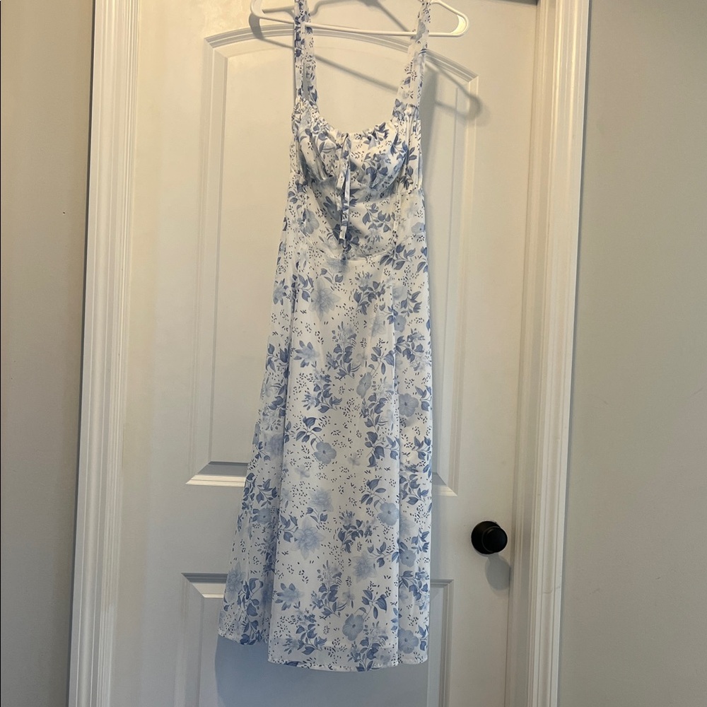 RIHOAS Blue Floral Midi Dress